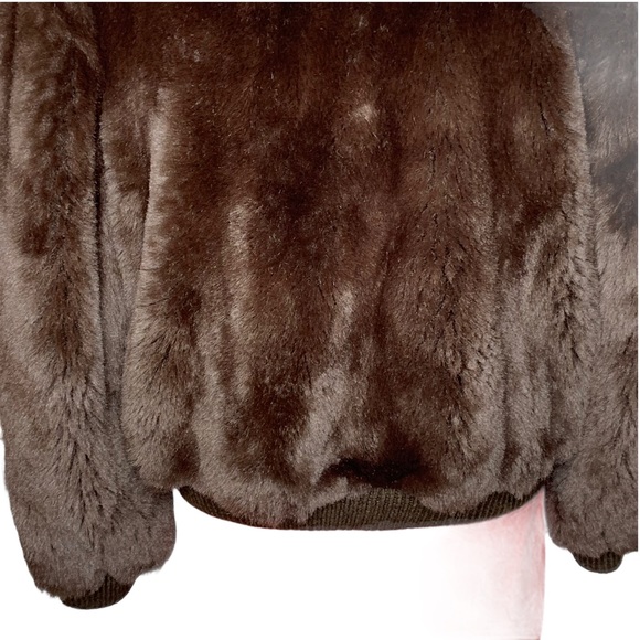 VTG Avec Tu Faux Fur Borg Textile Short Waist Brown Teddy Bear Coat ILGWU USA L - Picture 7 of 16